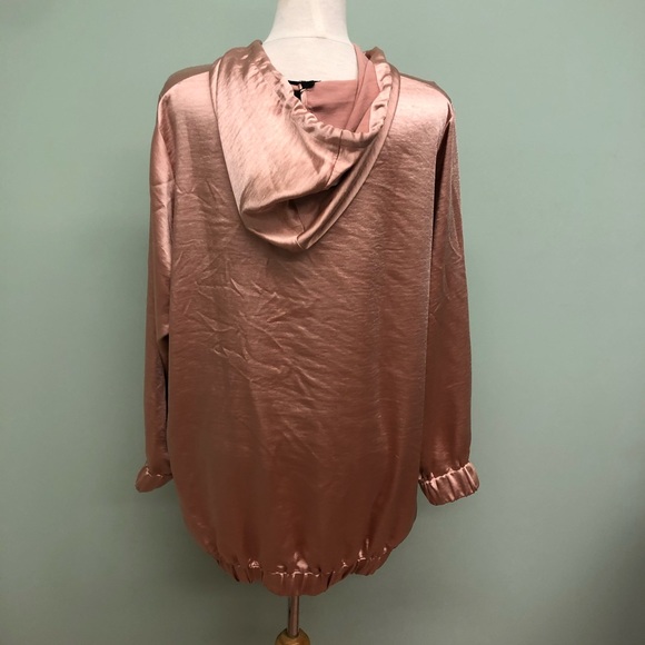 Yesta | Women's Satin Hooded Sweatshirt | Misty Rose | Various Sizes - Picture 2 of 2